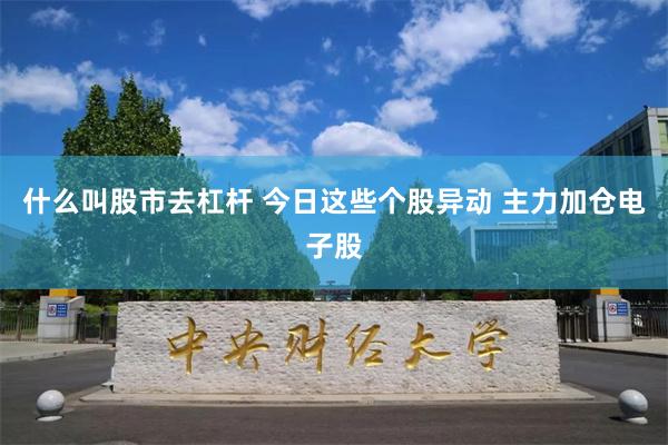 什么叫股市去杠杆 今日这些个股异动 主力加仓电子股